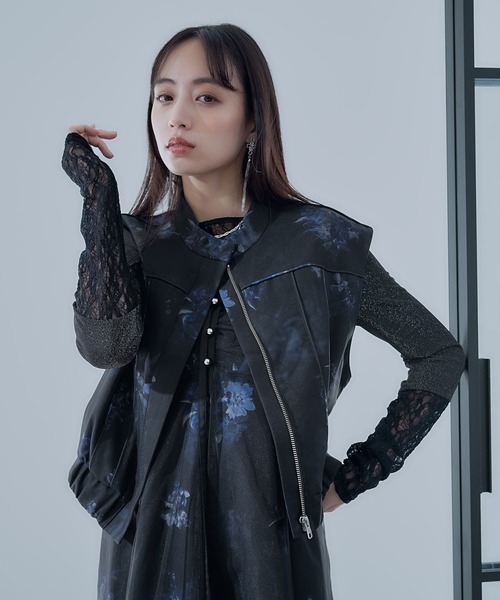 HARE（ハレ）の「2WAYフラワーシアーレイヤーブルゾン(HARE)（ブルゾン・レディース・ホワイト/ブラック・FREE）」の19枚目の写真