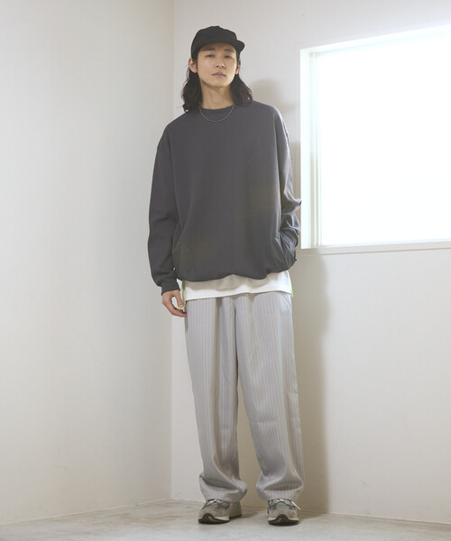Firsthand(ファーストハンド)の「Firsthand/ファーストハンド スピンドル ストライプ イージー ワイドパンツ / セットアップ対応(その他パンツ・メンズ・チャコールグレー/グレー/ベージュ/ブラック・LARGE/MEDIUM)」の13枚目の写真