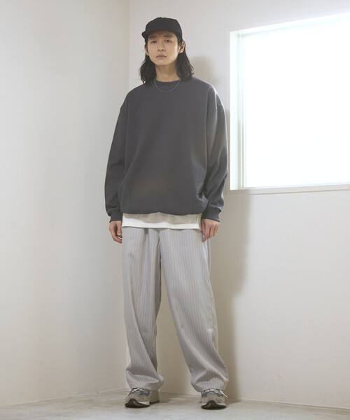Firsthand(ファーストハンド)の「Firsthand/ファーストハンド スピンドル ストライプ イージー ワイドパンツ / セットアップ対応(その他パンツ・メンズ・チャコールグレー/グレー/ベージュ/ブラック・LARGE/MEDIUM)」の15枚目の写真