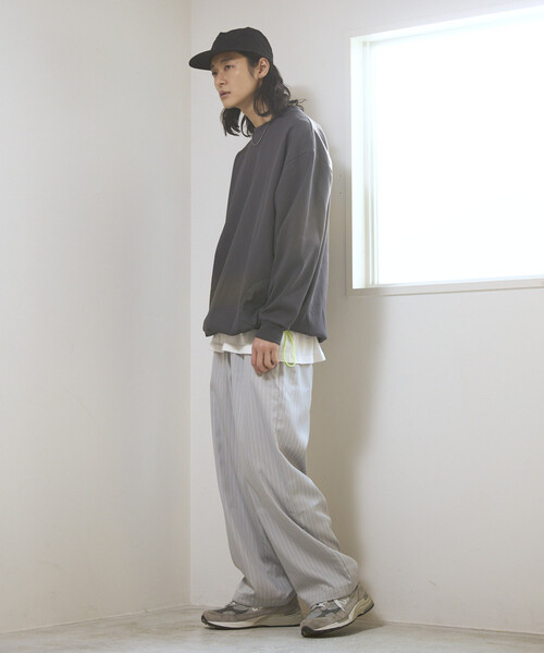 Firsthand(ファーストハンド)の「Firsthand/ファーストハンド スピンドル ストライプ イージー ワイドパンツ / セットアップ対応(その他パンツ・メンズ・チャコールグレー/グレー/ベージュ/ブラック・LARGE/MEDIUM)」の16枚目の写真
