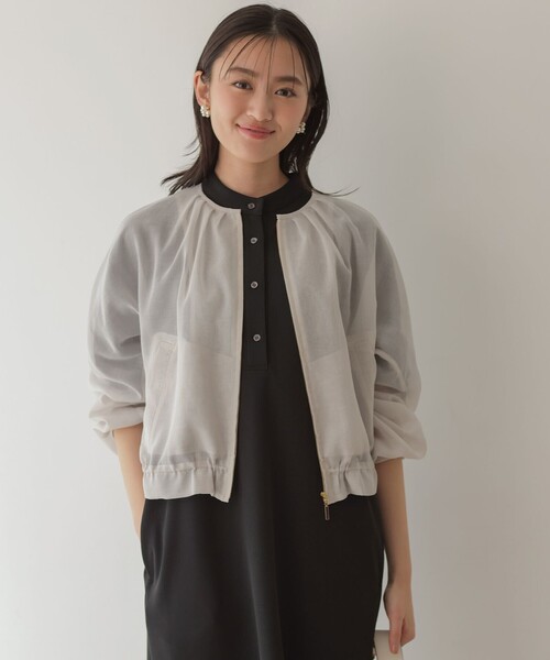 組曲(クミキョク)の「カラーボイル ブルゾン(ブルゾン・レディース・サックスブルー系/ネイビー系/アイボリー系・2/3)」の2枚目の写真