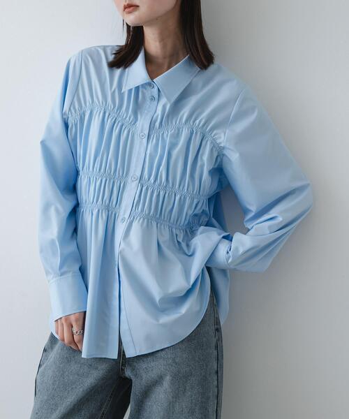 セール】シャーリングデザインシャツ（シャツ/ブラウス）｜SENSE OF