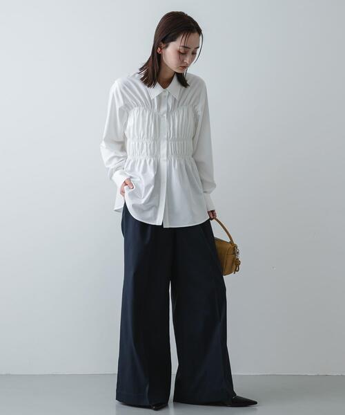 SENSE OF PLACE by URBAN RESEARCH（センスオブプレイスバイアーバンリサーチ）の「シャーリングデザインシャツ（シャツ/ブラウス・レディース・ライトブルー/オフホワイト/ピンク・ONE）」の10枚目の写真