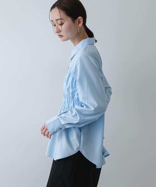 SENSE OF PLACE by URBAN RESEARCH（センスオブプレイスバイアーバンリサーチ）の「シャーリングデザインシャツ（シャツ/ブラウス・レディース・ライトブルー/オフホワイト/ピンク・ONE）」の13枚目の写真