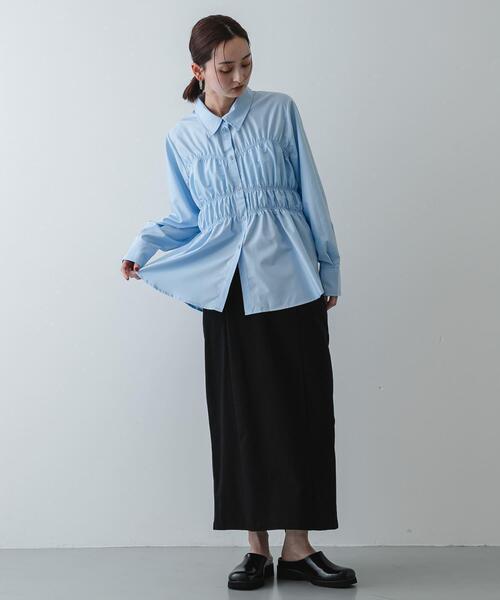 SENSE OF PLACE by URBAN RESEARCH（センスオブプレイスバイアーバンリサーチ）の「シャーリングデザインシャツ（シャツ/ブラウス・レディース・ライトブルー/オフホワイト/ピンク・ONE）」の17枚目の写真