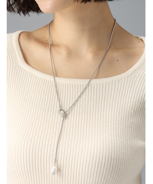 Edit Sheen（エディットシーン）の「パールポイントサークルラリエット（ネックレス・レディース・ゴールド/シルバー・FREE）」の2枚目の写真