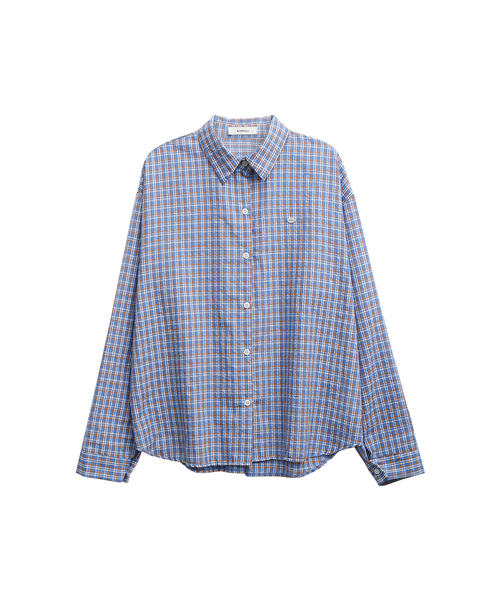 SLOWLOLLI（スローローリ）の「Maison check shirt_2 Colors（シャツ/ブラウス・レディース・ブルー/Cream・FREE）」の2枚目の写真