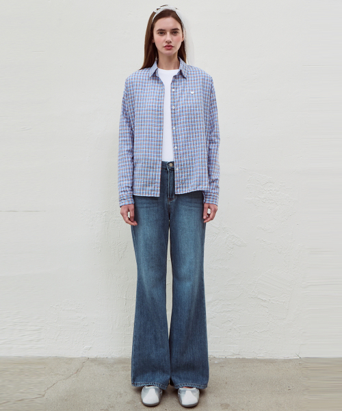 SLOWLOLLI（スローローリ）の「Maison check shirt_2 Colors（シャツ/ブラウス・レディース・ブルー/Cream・FREE）」の7枚目の写真
