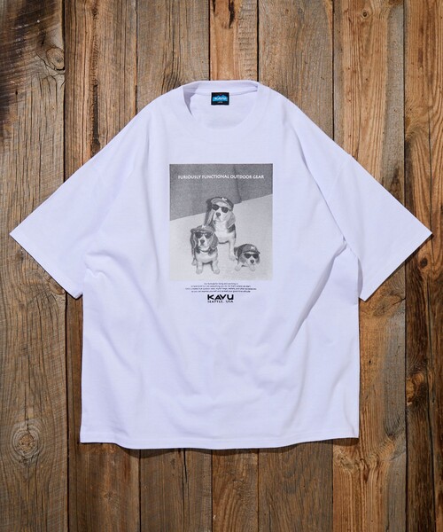 FREAK'S STORE(フリークスストア)の「限定展開 KAVU×FREAK'S STORE カブー 別注 ビッグシルエット フォトプリント Tシャツ DOG(Tシャツ/カットソー・メンズ・ホワイト/ピンク/スミクロ/アッシュグレー/グレイッシュベージュ・LARGE/MEDIUM/SMALL)」の6枚目の写真