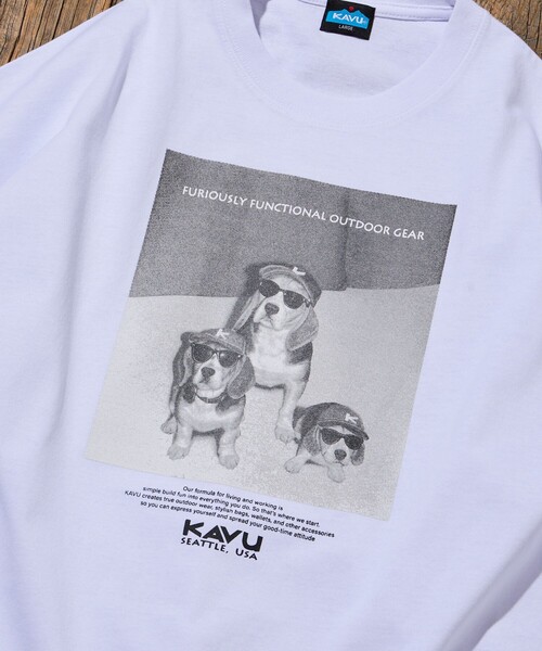 FREAK'S STORE(フリークスストア)の「限定展開 KAVU×FREAK'S STORE カブー 別注 ビッグシルエット フォトプリント Tシャツ DOG(Tシャツ/カットソー・メンズ・ホワイト/ピンク/スミクロ/アッシュグレー/グレイッシュベージュ・LARGE/MEDIUM/SMALL)」の8枚目の写真
