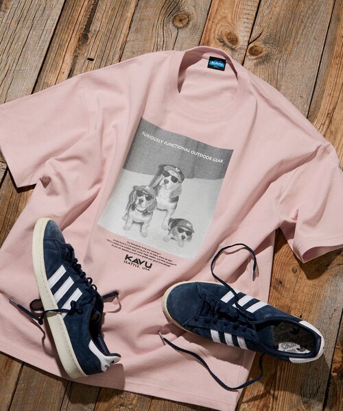 FREAK'S STORE(フリークスストア)の「限定展開 KAVU×FREAK'S STORE カブー 別注 ビッグシルエット フォトプリント Tシャツ DOG(Tシャツ/カットソー・メンズ・ホワイト/ピンク/スミクロ/アッシュグレー/グレイッシュベージュ・LARGE/MEDIUM/SMALL)」の17枚目の写真