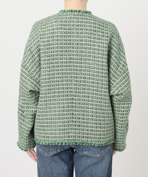 journal standard L'essage（ジャーナルスタンダードレサージュ）の「【SP】GIOLICA TWEED ドルマンジャケット 2（ノーカラージャケット・レディース・グリーン系その他・FREE）」の10枚目の写真