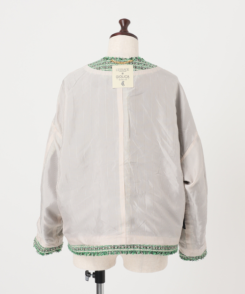 journal standard L'essage（ジャーナルスタンダードレサージュ）の「【SP】GIOLICA TWEED ドルマンジャケット 2（ノーカラージャケット・レディース・グリーン系その他・FREE）」の17枚目の写真