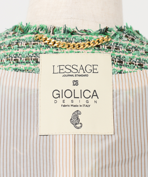 journal standard L'essage（ジャーナルスタンダードレサージュ）の「【SP】GIOLICA TWEED ドルマンジャケット 2（ノーカラージャケット・レディース・グリーン系その他・FREE）」の18枚目の写真