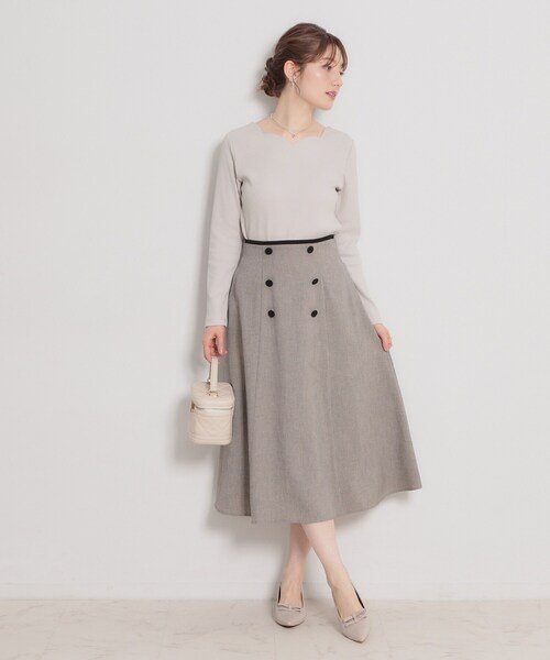 couture brooch（クチュールブローチ）の「ハートネックテレコプルオーバー（Tシャツ/カットソー・レディース・ネイビー/サンドベージュ/ホワイト系5/オフホワイト・42/40/38/36）」の17枚目の写真