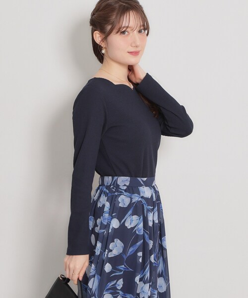 couture brooch（クチュールブローチ）の「ハートネックテレコプルオーバー（Tシャツ/カットソー・レディース・ネイビー/サンドベージュ/ホワイト系5/オフホワイト・42/40/38/36）」の21枚目の写真