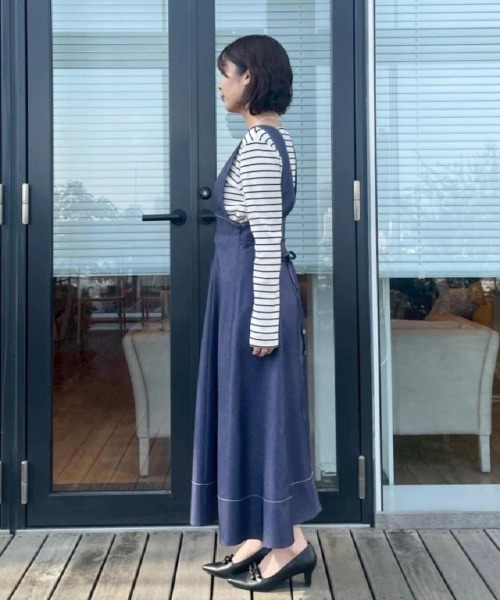 couture brooch(クチュールブローチ)の「【洗える】ハートネック テレコプルオーバー(Tシャツ/カットソー・レディース・ネイビー/サンドベージュ/ホワイト系5/オフホワイト・42/40/38/36)」の17枚目の写真