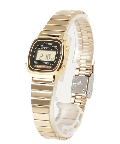 CASIO(カシオ)の「【CASIO(カシオ)】ゴールド デジタルミニ 腕時計(デジタル腕時計・レディース・ゴールド/ブラック・FREE)」の1枚目の写真