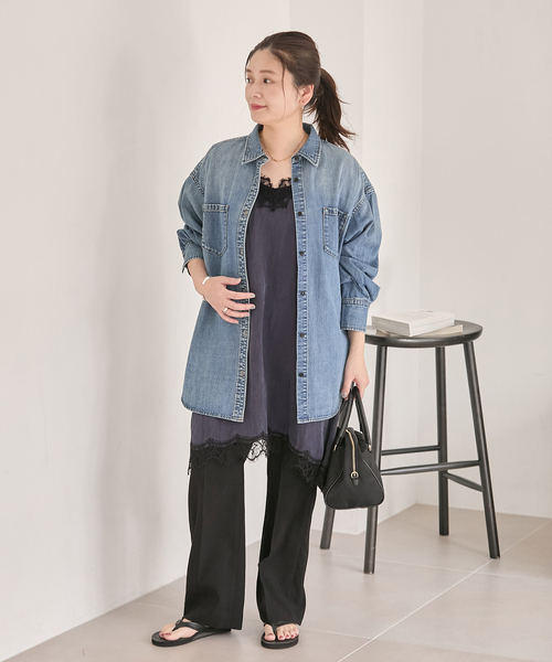 JOURNAL STANDARD(ジャーナルスタンダード)の「《追加3》フィブリルリヨセルキャミワンピース(ワンピース・レディース・ネイビー/アイボリー・FREE)」の4枚目の写真