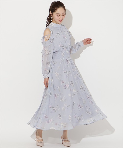 WILLSELECTION(ウィルセレクション)の「フラワープリントフリルスリーブワンピース(ワンピース・レディース・ホワイト/ピンク/サックスブルー・FREE)」の7枚目の写真