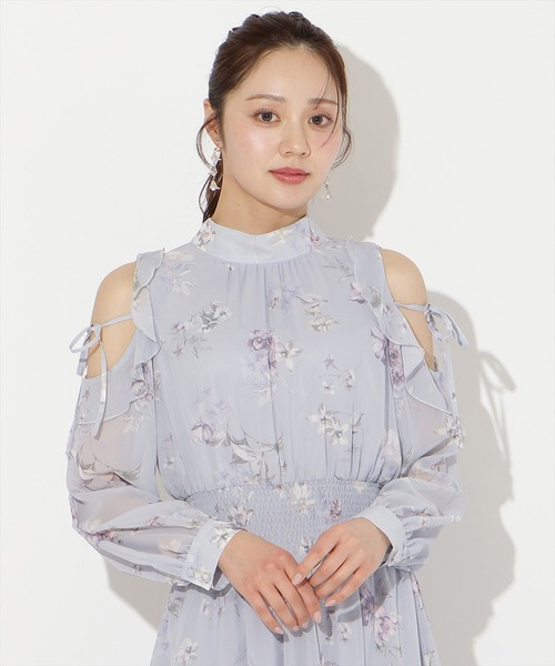 WILLSELECTION(ウィルセレクション)の「フラワープリントフリルスリーブワンピース(ワンピース・レディース・ホワイト/ピンク/サックスブルー・FREE)」の9枚目の写真