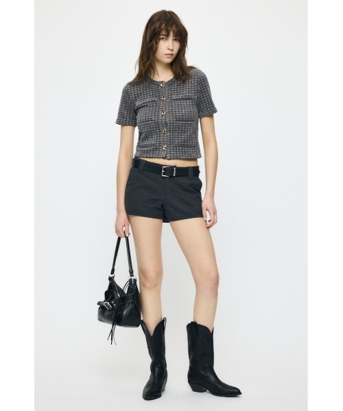 MOUSSY(マウジー)の「TWEEDY カーディガン(カーディガン/ボレロ・レディース・カーキ/オフホワイト/グレー・FREE)」の6枚目の写真