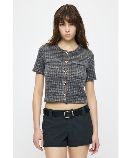 MOUSSY(マウジー)の「TWEEDY カーディガン(カーディガン/ボレロ・レディース・カーキ/オフホワイト/グレー・FREE)」の8枚目の写真