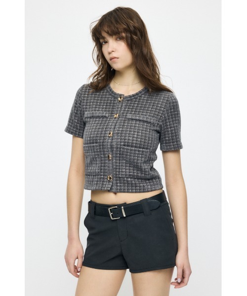 MOUSSY(マウジー)の「TWEEDY カーディガン(カーディガン/ボレロ・レディース・カーキ/オフホワイト/グレー・FREE)」の9枚目の写真