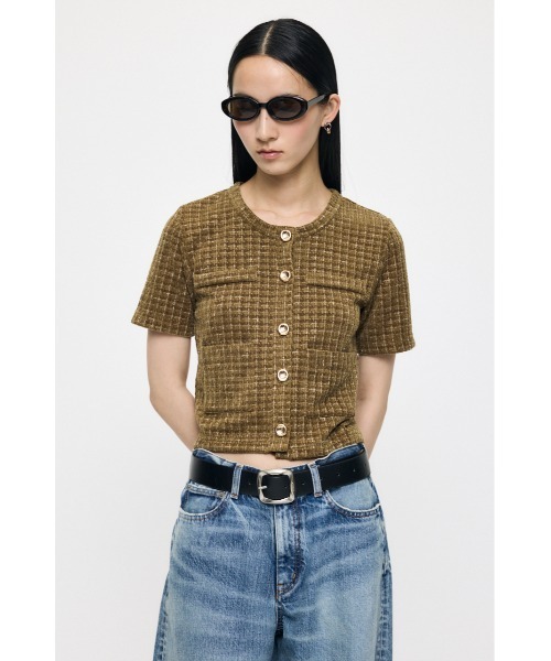 MOUSSY(マウジー)の「TWEEDY カーディガン(カーディガン/ボレロ・レディース・カーキ/オフホワイト/グレー・FREE)」の16枚目の写真