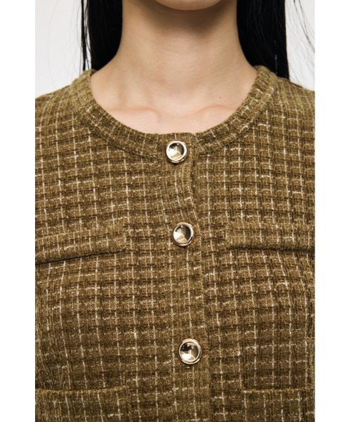 MOUSSY(マウジー)の「TWEEDY カーディガン(カーディガン/ボレロ・レディース・カーキ/オフホワイト/グレー・FREE)」の19枚目の写真