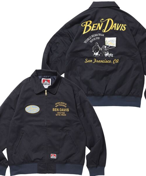 BEN DAVIS/WHITE LABEL(ベンデイビス ホワイトラベル)の「【BEN DAVIS(ベンデイビス)】THEATER EMB BM JACKET / ワーク ジャケット ジップ 刺繍 ポケット ワンポイント(ブルゾン・メンズ・カーキ/ブラック/ネイビー・LARGE/MEDIUM/X-LARGE)」の3枚目の写真