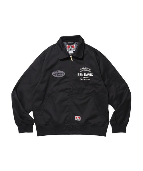 BEN DAVIS/WHITE LABEL(ベンデイビス ホワイトラベル)の「【BEN DAVIS(ベンデイビス)】THEATER EMB BM JACKET / ワーク ジャケット ジップ 刺繍 ポケット ワンポイント(ブルゾン・メンズ・カーキ/ブラック/ネイビー・LARGE/MEDIUM/X-LARGE)」の4枚目の写真