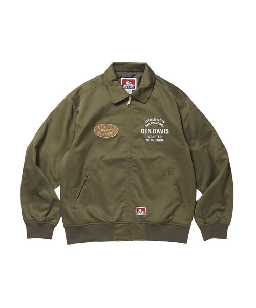 BEN DAVIS/WHITE LABEL(ベンデイビス ホワイトラベル)の「【BEN DAVIS(ベンデイビス)】THEATER EMB BM JACKET / ワーク ジャケット ジップ 刺繍 ポケット ワンポイント(ブルゾン・メンズ・カーキ/ブラック/ネイビー・LARGE/MEDIUM/X-LARGE)」の14枚目の写真