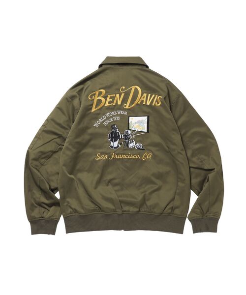 BEN DAVIS/WHITE LABEL(ベンデイビス ホワイトラベル)の「【BEN DAVIS(ベンデイビス)】THEATER EMB BM JACKET / ワーク ジャケット ジップ 刺繍 ポケット ワンポイント(ブルゾン・メンズ・カーキ/ブラック/ネイビー・LARGE/MEDIUM/X-LARGE)」の16枚目の写真