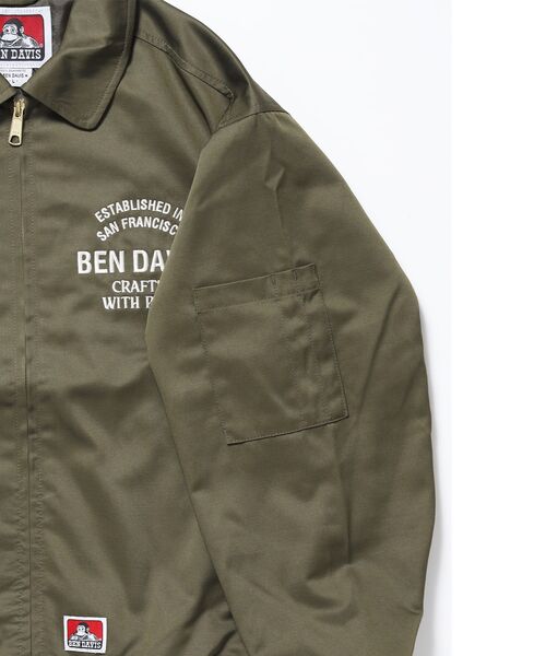 BEN DAVIS/WHITE LABEL(ベンデイビス ホワイトラベル)の「【BEN DAVIS(ベンデイビス)】THEATER EMB BM JACKET / ワーク ジャケット ジップ 刺繍 ポケット ワンポイント(ブルゾン・メンズ・カーキ/ブラック/ネイビー・LARGE/MEDIUM/X-LARGE)」の20枚目の写真
