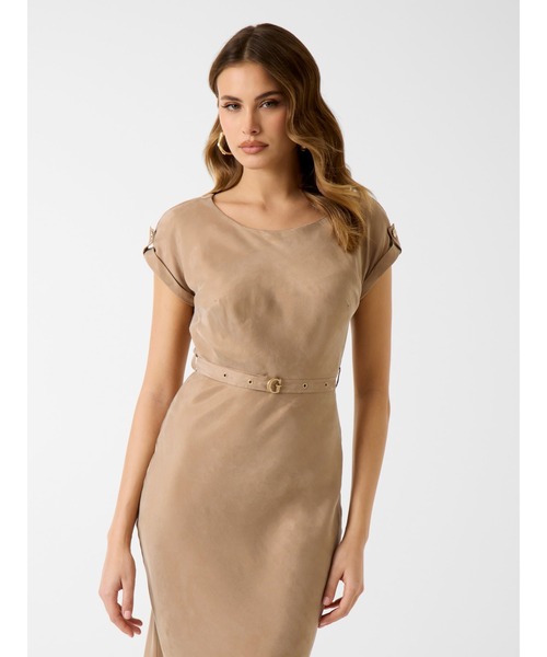 Guess（ゲス）の「DALIA Belted Dress ワンピース ドレス（ワンピース・レディース・ベージュ・SMALL/X-SMALL）」の3枚目の写真