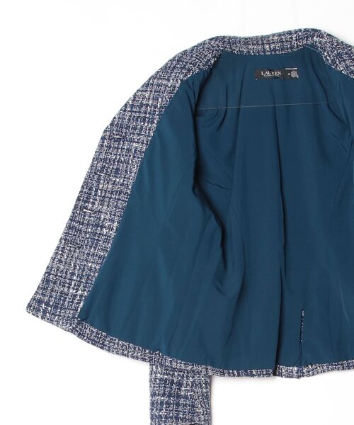 LAUREN RALPH LAUREN（ローレン ラルフ ローレン）の「コットンブレンド ブークレ ブレザー（テーラードジャケット・レディース・ブルー・0/00/2/4/6）」の2枚目の写真