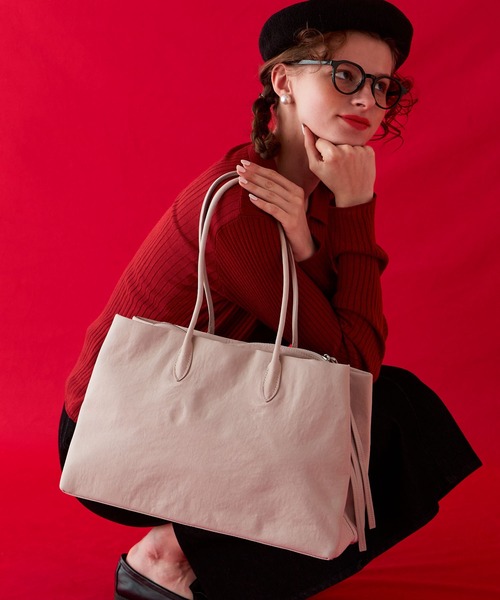 BONLECILL Marche（ボンルシールマルシェ）の「【BONLECILL Marche】《大容量》BIGボストンバッグ（ボストンバッグ・レディース・ブラウン/アイボリー/ブラック・FREE）」の2枚目の写真