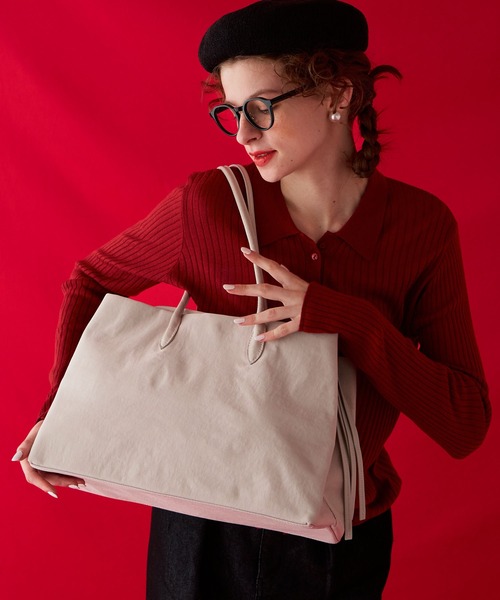 BONLECILL Marche（ボンルシールマルシェ）の「【BONLECILL Marche】《大容量》BIGボストンバッグ（ボストンバッグ・レディース・ブラウン/アイボリー/ブラック・FREE）」の19枚目の写真