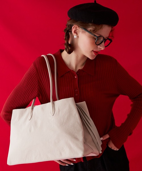 BONLECILL Marche（ボンルシールマルシェ）の「【BONLECILL Marche】《大容量》BIGボストンバッグ（ボストンバッグ・レディース・ブラウン/アイボリー/ブラック・FREE）」の20枚目の写真