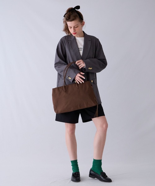 BONLECILL Marche（ボンルシールマルシェ）の「【BONLECILL Marche】《大容量》BIGボストンバッグ（ボストンバッグ・レディース・ブラウン/アイボリー/ブラック・FREE）」の11枚目の写真