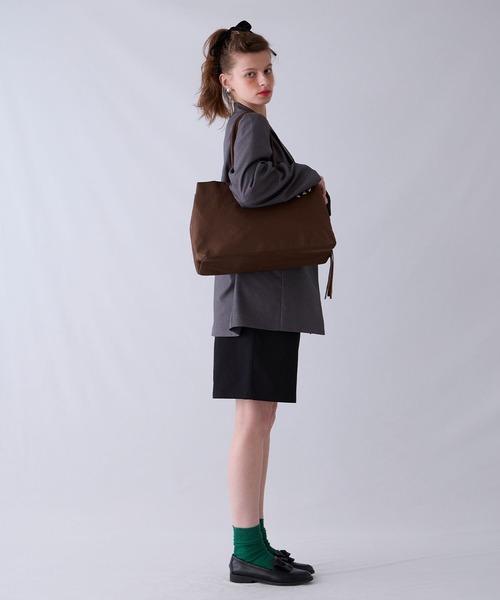 BONLECILL Marche（ボンルシールマルシェ）の「【BONLECILL Marche】《大容量》BIGボストンバッグ（ボストンバッグ・レディース・ブラウン/アイボリー/ブラック・FREE）」の12枚目の写真