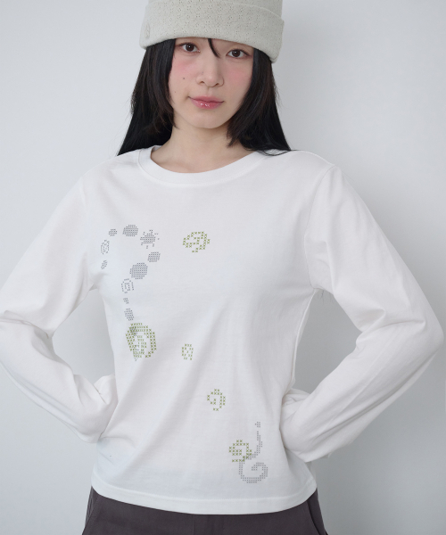 BAUF（バウフ）の「キュリアス スリムフィット ロングスリーブ [ホワイト]（Tシャツ/カットソー・レディース・その他・FREE）」の2枚目の写真