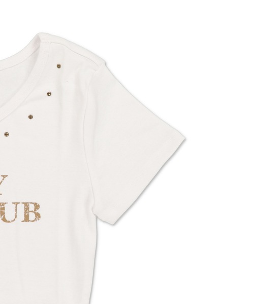 SPINNS(スピンズ)の「スタッズ付き半袖ピタTシャツ/ロゴ(Tシャツ/カットソー・レディース・ブラウン/レッド/ブラック/オフホワイト・ONESIZE)」の17枚目の写真