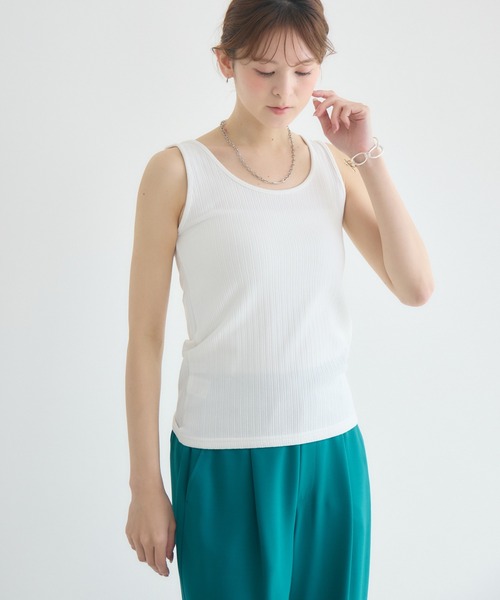 KATHARINE ROSS（キャサリンロス）の「【KATHARINE ROSS】スクエア / Uネック 2WAYリブタンクトップ（タンクトップ・レディース・ブラック/オフホワイト/ベージュ・FREE）」の8枚目の写真