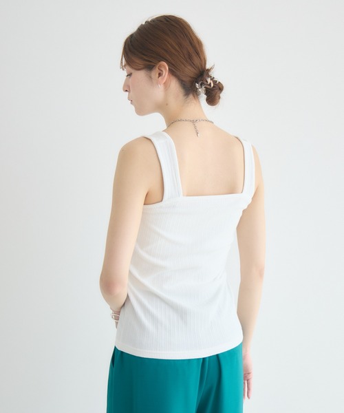 KATHARINE ROSS（キャサリンロス）の「【KATHARINE ROSS】スクエア / Uネック 2WAYリブタンクトップ（タンクトップ・レディース・ブラック/オフホワイト/ベージュ・FREE）」の10枚目の写真
