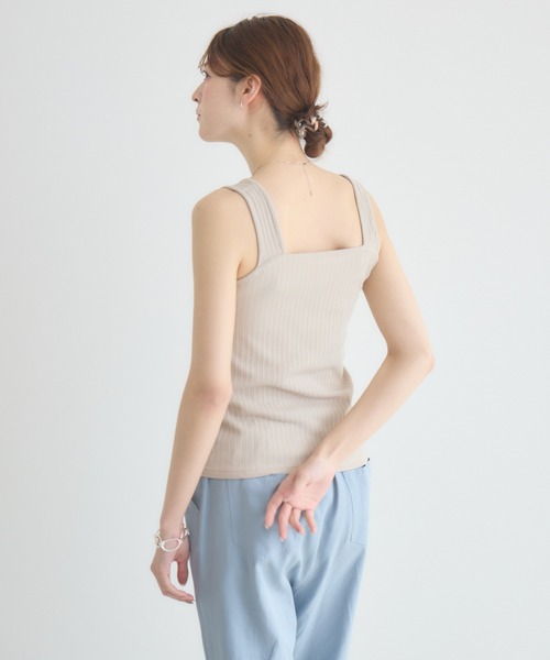 KATHARINE ROSS（キャサリンロス）の「【KATHARINE ROSS】スクエア / Uネック 2WAYリブタンクトップ（タンクトップ・レディース・ブラック/オフホワイト/ベージュ・FREE）」の15枚目の写真
