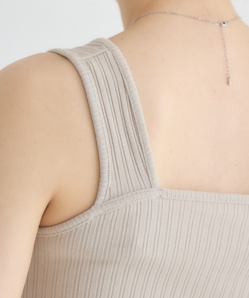 KATHARINE ROSS（キャサリンロス）の「【KATHARINE ROSS】スクエア / Uネック 2WAYリブタンクトップ（タンクトップ・レディース・ブラック/オフホワイト/ベージュ・FREE）」の17枚目の写真