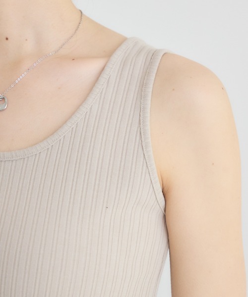 KATHARINE ROSS（キャサリンロス）の「【KATHARINE ROSS】スクエア / Uネック 2WAYリブタンクトップ（タンクトップ・レディース・ブラック/オフホワイト/ベージュ・FREE）」の19枚目の写真