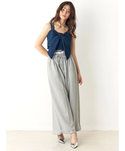 CALNAMUR（カルナムール）の「ユーズドライクデニムリボンビスチェ（キャミソール・レディース・インディゴブルー/ブラック・FREE）」の5枚目の写真